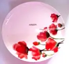 Set of 6 Mikasa KEIRA DINNER Plates Floral Red Poppy Bone China 11" New
