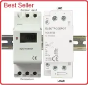 2 Pole Time Switch 220VAC, 7 Day 24 Hr Timer 50A, 30A, 40A Lights, LED Pump DIN