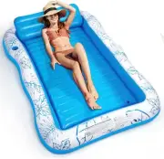 Inflatable Adult Pool Lounger Float Large Beach Sun Tanning Floaty Raft Summer