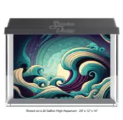 Painted Drawn Ocean Sea Polyester Fish Tank Glass Backdrop Aquarium Background