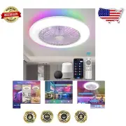 Low Profile Bladeless Ceiling Fan with Smart Voice Control & Ambient RGB Light