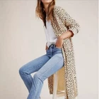 NWT Cupcakes and Cashmere Arianne Leo Dot Duster Coat Cardigan Latte- size XS