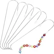 SEWACC Beading Tool Kit 6pcs Bead Needlecurved Threader Needles Metal Bead Stringing Needles for Jewelry Making Accessories