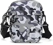 [RchleaKry] Mini Crossbody Bag for Men, 7.4x5.3'' Travel Passport Wallet Bag for Phone, Neck Pouch Sling Side Shoulder Bag