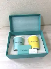 Tiffany & Co Tiffany Blue Yellow Espresso Paper Cup Everyday Objects Bone China
