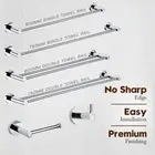 Wall Mounted Holder Set Towel Rack Batoroom Toilet Paper Holder Robe Hook Chrome