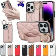 For iPhone 16e 16 15 14 13 12 11 Pro Max 8 Plus Case Leather Stand Handle Cover