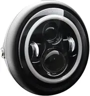 Motorcycle Headlight 7.5 inch Cafe Racer LED Motorcycle Headlight Angel Eyes Universal 7.5" Round Headlamp For Cafe Racer Bobber For