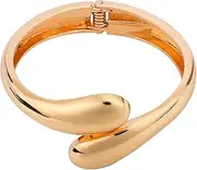 [Mikovivi] Chunky Gold Cuff Bangle Bracelets For Women, Minimalist Hinged Bangles Statement Wrist Cuff Bracelets Open Bracelets for Women Trendy Jewelry, Medium, alloy,, no gemstone