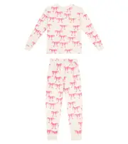 [The Animals Observatory] The Animals Observatory Llama printed cotton jersey pajamas Y 8 white