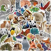 100PCS Cute Animal Stickers, Realistic Animals Aesthetic Decals Vinyl Waterproof Zoo Animals Stickers for Water Bottle Laptop Luggage Helmet Skateboard Snowboard Guitar Scrapbook Phone Gifts