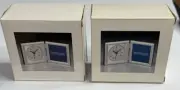 Brand New International Silver Plated Company Double Clock/Frame. Set Of 2. New
