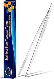 JETKONG 14 Inch Kitchen Tweezers Tongs Extra-Long Cooking Tweezers Stainless Steel Long Food Tweezer