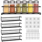 4/8 Set Kitchen Spice Rack Wall Mount Kitchen Door Jar Storage Organizer Shelves