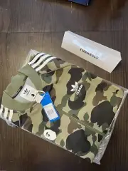 BAPE x Adidas Adicolor Track Jacket Top Olive Cargo Color Green Size Large FW18