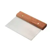 6" Wood Handle Stainless Steel Riveted Restaurant Scraper Pastry Cutter