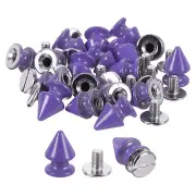 20Sets Cone Spike Stud Rivet, 8x12mm Tree Studs and Spikes (Light Purple)