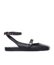 Vic Matie Ankle Strap Flat Shoes 36,37,38,39 Black
