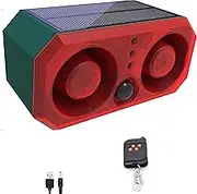 Solar Motion Sensor Dog Barking Alarm: Outdoor Security Device With 2*130db Noise Maker & Strobe Light, Recording Support (1 Pack)
