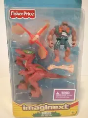 Vintage Fisher Price Imaginext Dinosaurs SHREDS The Raptor caveman bird 3"