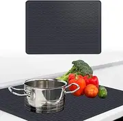 Silicone Stove Top Covers for Electric Stove, Multipurpose Heat Resistant Glass Cooktop Cove Prevents Scratching Kitchen Glass Top Stove Cover Cooktop Protector 27.95 x 19.7 inch (Black)