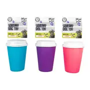 3x Squeaky Coffee Cup Pet Play Toys Dog Puppy Squeaker Rubber Chew Bite Training