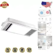 Dual Motor Bathroom Exhaust Fan with Heater & LED Light - 2400 Watt Efficiency