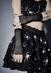 Midnight Enchanted Siren Fishnet Gloves