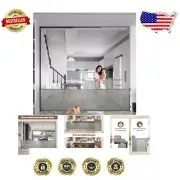 Extra Wide 118" Retractable Baby Gate - Indoor & Outdoor Safety Solution in Grey