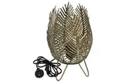 Willow & Silk Metal 31cm Golden Leaf Bedside Table Lamp Shelf/Home/Room Decor