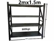 2Mx1.5M!! Garage Warehouse Metal Steel Storage Shelving Shelves Racking Racks