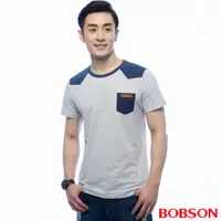 在飛比找PChome24h購物優惠-【BOBSON】男款短袖配色顆粒布上衣(25031-58)