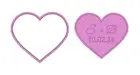 Custom Wedding heart cookie cutter and stamp set debosser two tone