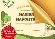 Pet Adoption Certificate Book: For Shelters and Pet Adoption Centers: 8.5x 6 Inch, 40 fully colored certificates