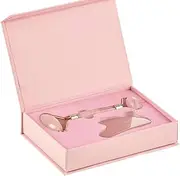 June Berry Jade Roller Gua Sha Set, Rose Quartz Face Roller | Ultimate Facial Skin Care Products & Beauty Products Tools | Jade Facial Roller for Face and Eye Massager