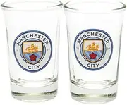Manchester City FC Crest Shot Glass (Pack of 2) (UK Size: One Size) (Clear)