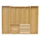 Bamboo Expandable Silverware Organizer - Kitchen Drawer Divider, Utensil Hold...