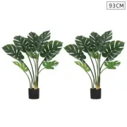 2X 93cm Artificial Indoor Potted Turtle Back Fake Decoration Tree Flower Pot Pla