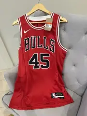 Nike Michael Jordan Size Large Chicago Bulls Red Swingman Nba Jersey