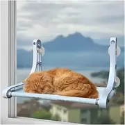 Cordless Cat Window Perch - Comfortable & Safe Cat Hammock with 4 Suction Cups, Sturdy Frame & Soft Cushions for Cats