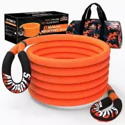 AUTOBOTS 1" x 30'Kinetic Recovery Rope (48,600lbs)，Heavy Duty Tow Rope To