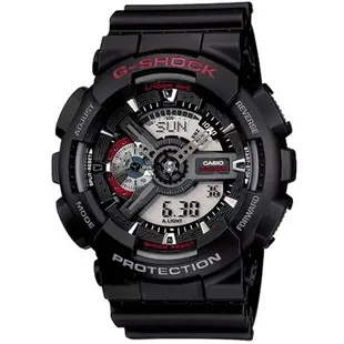 CASIO G-SHOCK 絕對強悍大錶徑雙顯計時錶/GA-110-1A