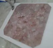 Square Rose Quartz Stone Coffee Center Table Crystal Gemstone Table Hallway Deco