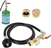 Propane Bottle Refill Adapter | Propane Cylinder Adapter with Glowing Gauge,Brass Connector with Hose for Camping Grill Tank BBQ RV