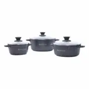 Wonderchef Granite Non-Stick 3 Piece Casserole Set With Lids & Induction Bottom