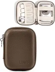 [Linpr] Digital Camera Case Compatible with CAMKORY/Kodak Pixpro/Lecran/VAHOIALD/Canon IXUS 285 HS/Umipyiza/YLSHGXFC/AOREGRE, Small Digital Camera Bag, Travel Camera Bag, Brown, Simple