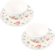 1 Set Elegant Bone China Coffee Cup Set with Handle Vintage Floral Design Water Mug for Home Festival Use for Tea Coffee and Daily Gatherings Cup Saucer Set