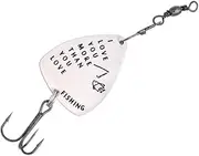 MOBUTOFU Stainless Steel Triple Hook Fishing Bait Guitar Pick Decor with I Love You More Than You Love Fishing Design Creative Tackle Accessories for Outdoor Enthusiasts