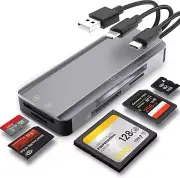 5-In-1 Multi Memory Card Reader,Aluminum Sd/Tf/Cf/Ms/M2/Micro SD Card Reader ...
