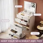 2-in-1 Dressing Table Hidden Makeup Mirror 3 Drawers Bedside Tables Set Storage